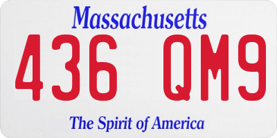 MA license plate 436QM9