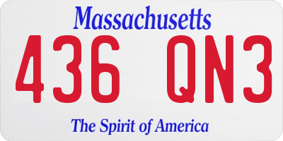 MA license plate 436QN3