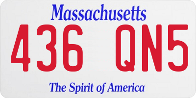 MA license plate 436QN5