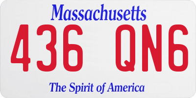 MA license plate 436QN6