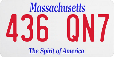 MA license plate 436QN7