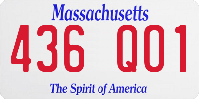 MA license plate 436QO1