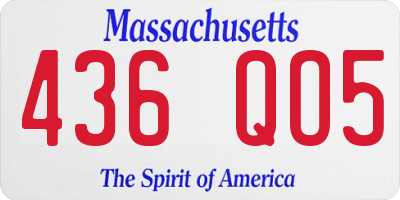 MA license plate 436QO5
