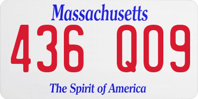 MA license plate 436QO9