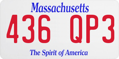 MA license plate 436QP3
