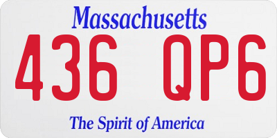 MA license plate 436QP6