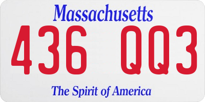 MA license plate 436QQ3