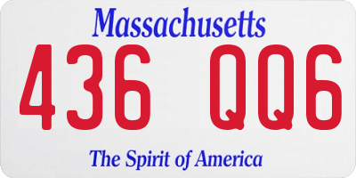 MA license plate 436QQ6