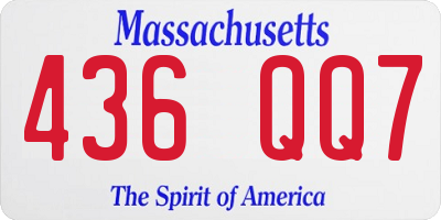 MA license plate 436QQ7