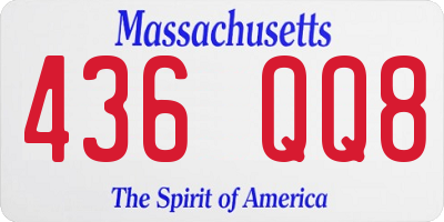 MA license plate 436QQ8