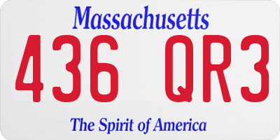MA license plate 436QR3