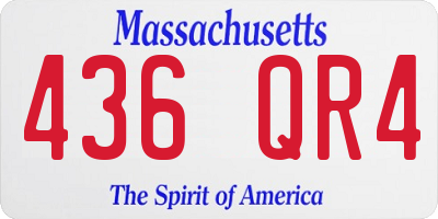 MA license plate 436QR4
