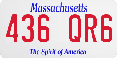 MA license plate 436QR6