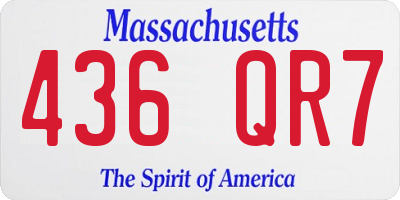MA license plate 436QR7