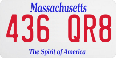 MA license plate 436QR8