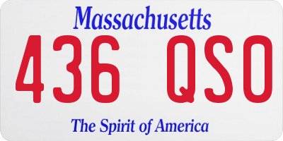 MA license plate 436QS0