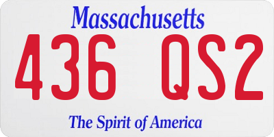 MA license plate 436QS2