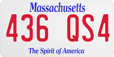 MA license plate 436QS4