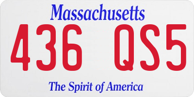 MA license plate 436QS5