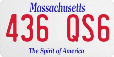 MA license plate 436QS6