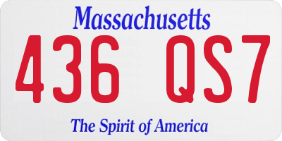 MA license plate 436QS7