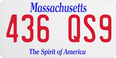 MA license plate 436QS9