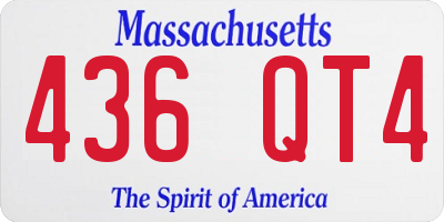 MA license plate 436QT4