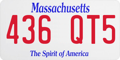MA license plate 436QT5