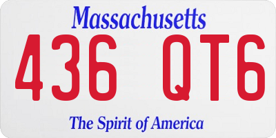 MA license plate 436QT6