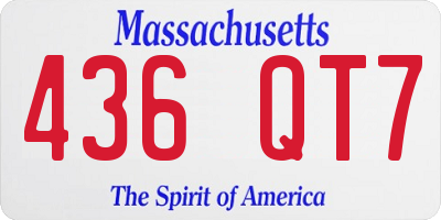 MA license plate 436QT7
