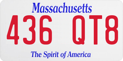 MA license plate 436QT8