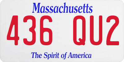 MA license plate 436QU2