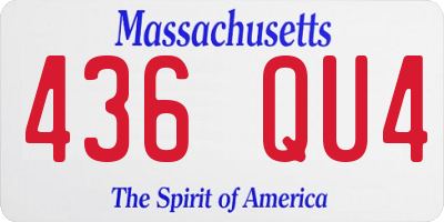 MA license plate 436QU4