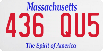 MA license plate 436QU5