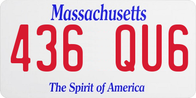 MA license plate 436QU6