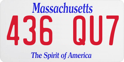 MA license plate 436QU7