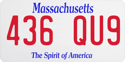 MA license plate 436QU9