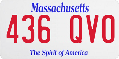 MA license plate 436QV0