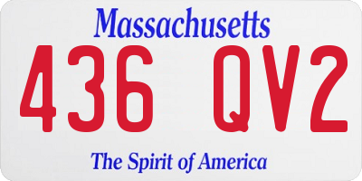 MA license plate 436QV2