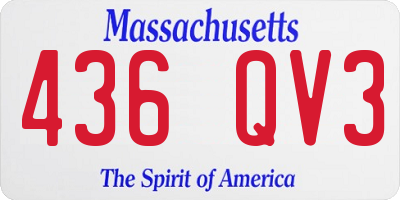 MA license plate 436QV3