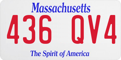 MA license plate 436QV4