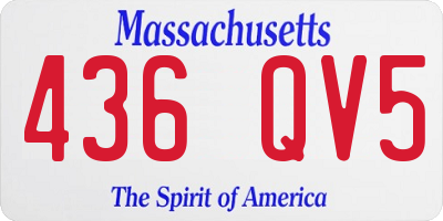 MA license plate 436QV5