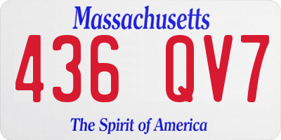 MA license plate 436QV7