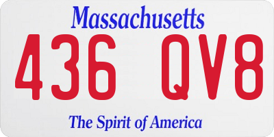 MA license plate 436QV8