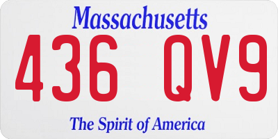 MA license plate 436QV9