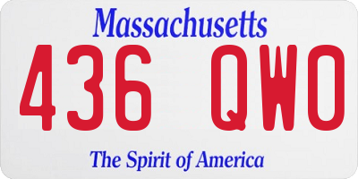MA license plate 436QW0