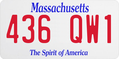 MA license plate 436QW1