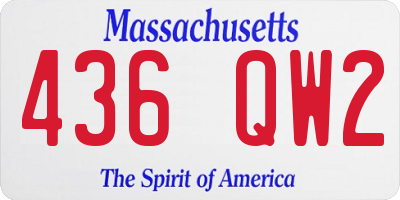 MA license plate 436QW2