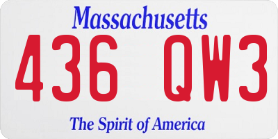 MA license plate 436QW3