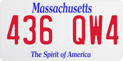 MA license plate 436QW4